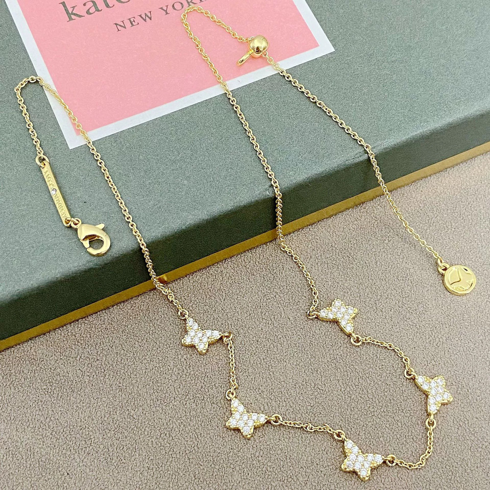 kate spade Rhinestone Butterfly Pendant Necklace